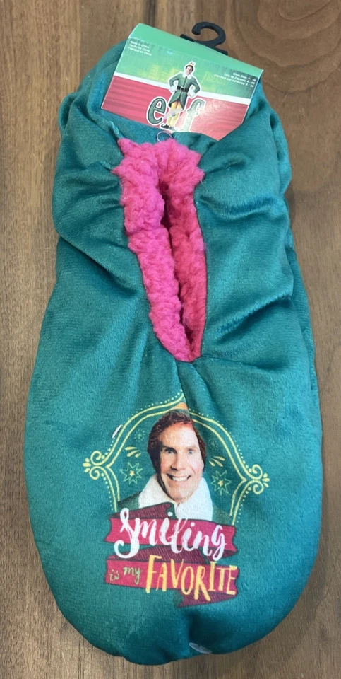 Buddy The ELF Slippers Men’s Women’s SMILING IS MY FAVORITE movie Size 4-10 NEW - Image 1 of 4