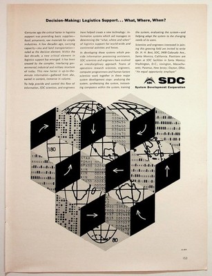 SDC System Development Corporation Logistics Support Vintage Ad Ephemera