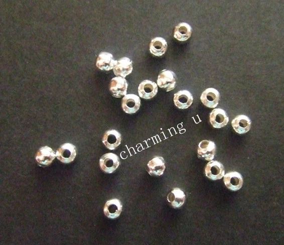 100pz perline metallo spacer separatori 5mm colore argento chiaro