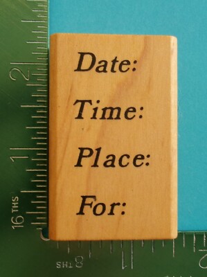 Date Time Place For Invitation Rubber Stamp by CoMotion