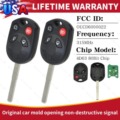 2pc/4pc For 2013 2014 2015 2016 2017 2018 Ford Focus Escape Car Remote Key Fob
