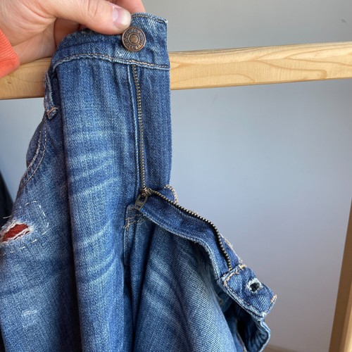 Polo Ralph Lauren Women Astor Boyfriend Sashiko Repair Denim Size 28 - Picture 5 of 14