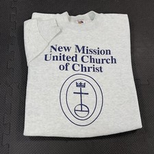 Vintage 90s New Mission United Church Sweatshirt XL Graphic Made in USA