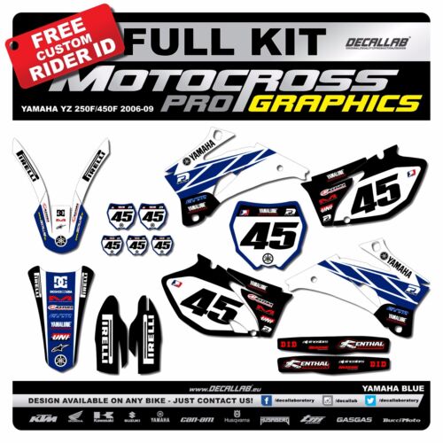 YAMAHA YZF 250 / 450  2006 2007 2008 2009 MX Graphics Decals Stickers Decallab - Foto 1 di 3