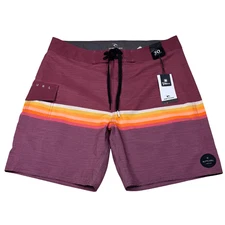 NWT Rip Curl Surf Revival Board Shorts Men 30 Burgundy Beach Boardwalk Lifeguard