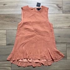 Club Monaco Women's Pleated Swing Top Size XS Peach Relaxed Fit