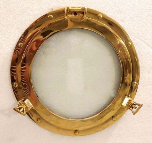 12 inch Vintage Brass Glass Porthole Shiny Finish Boat/Ship Nautical Window Gift - Bild 3 von 6