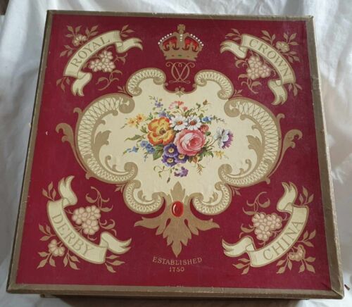 Royal Crown Derby Boxed Derby Posies Kaffeeservice für 6, um 1952-1964, erstes, unbenutzt - Bild 2 von 9