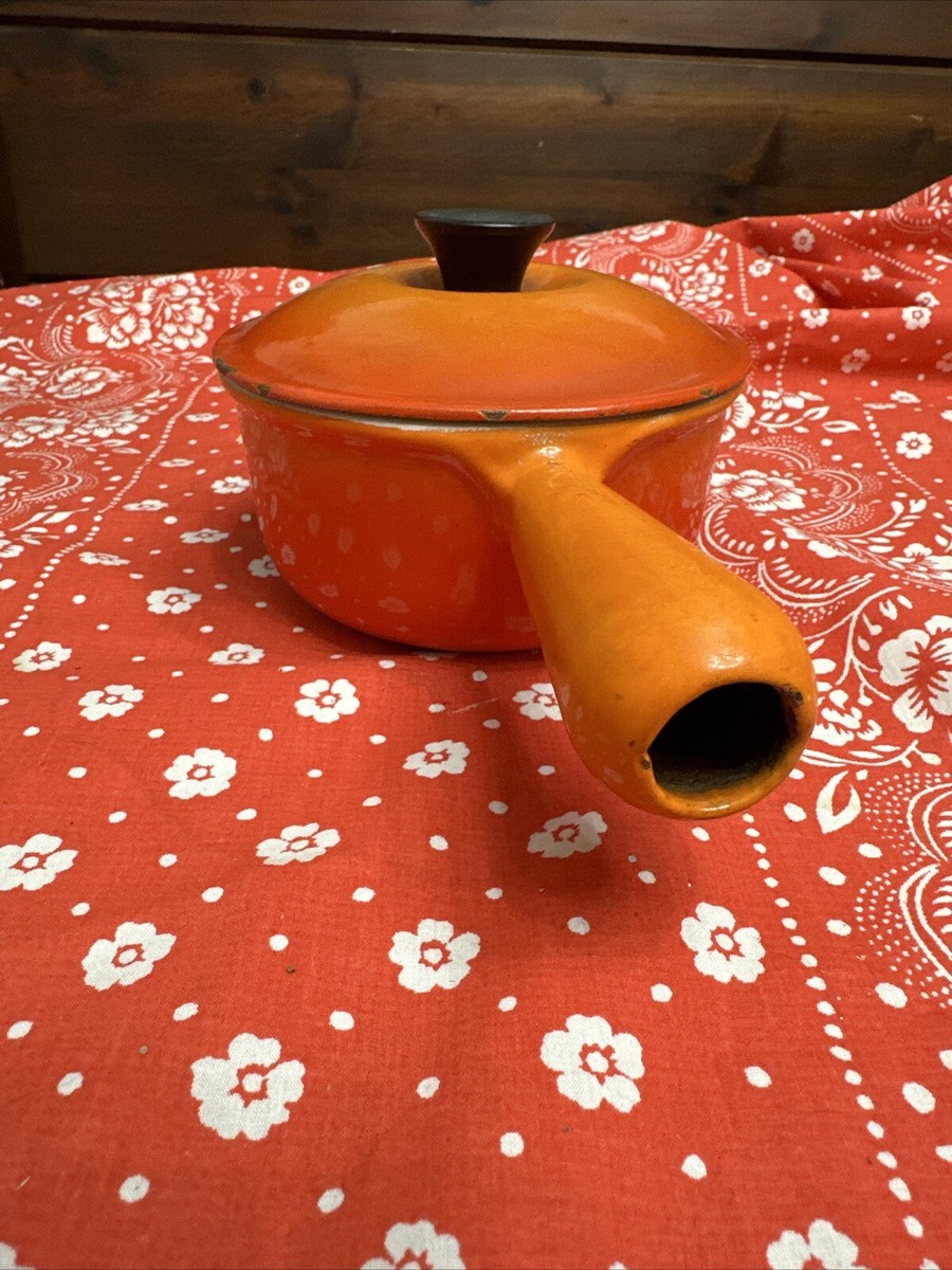 Le Creuset #14 Cast Iron Enamel Sauce Pan Orange Ombré Hollow