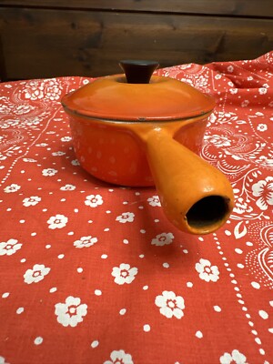 Le Creuset #14 Cast Iron Enamel Sauce Pan Orange Ombré Hollow