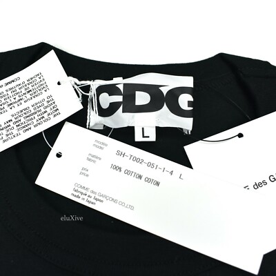NWT Comme des Garcons CDG Stussy No. 4 Logo Black T-Shirt Mens XL