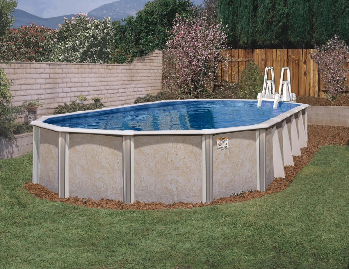 Lomart Whispering Wind II Oval Above Ground Swimming Pool w/ Liner
