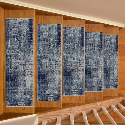 Modern Tumbled Pattern Stair Tread Carpet, Modern Stair Rug, Stair Treads Rug