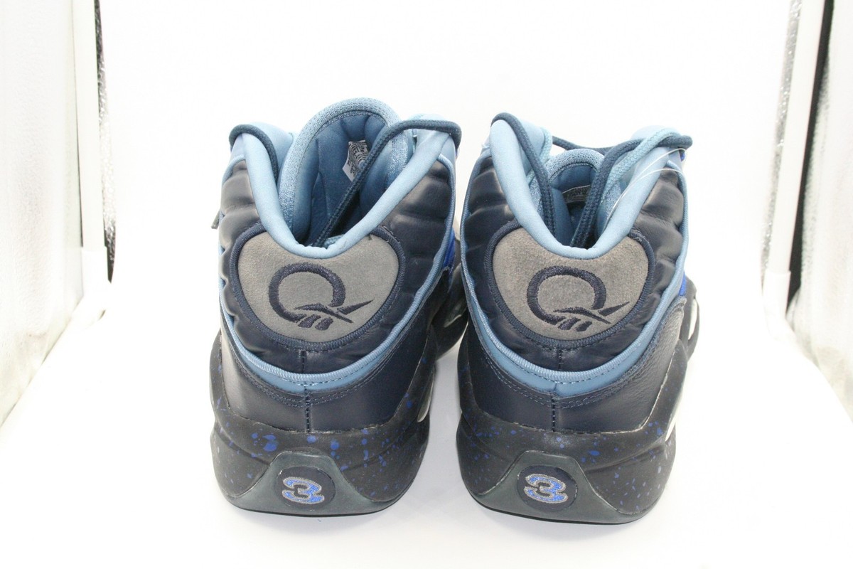 Reebok Iverson Question Mid Stash Size 12 Grey Navy Blue Ultramarine Basketball Reebok Iverson Question Mid Navy Grey Georgetown Men main image 4