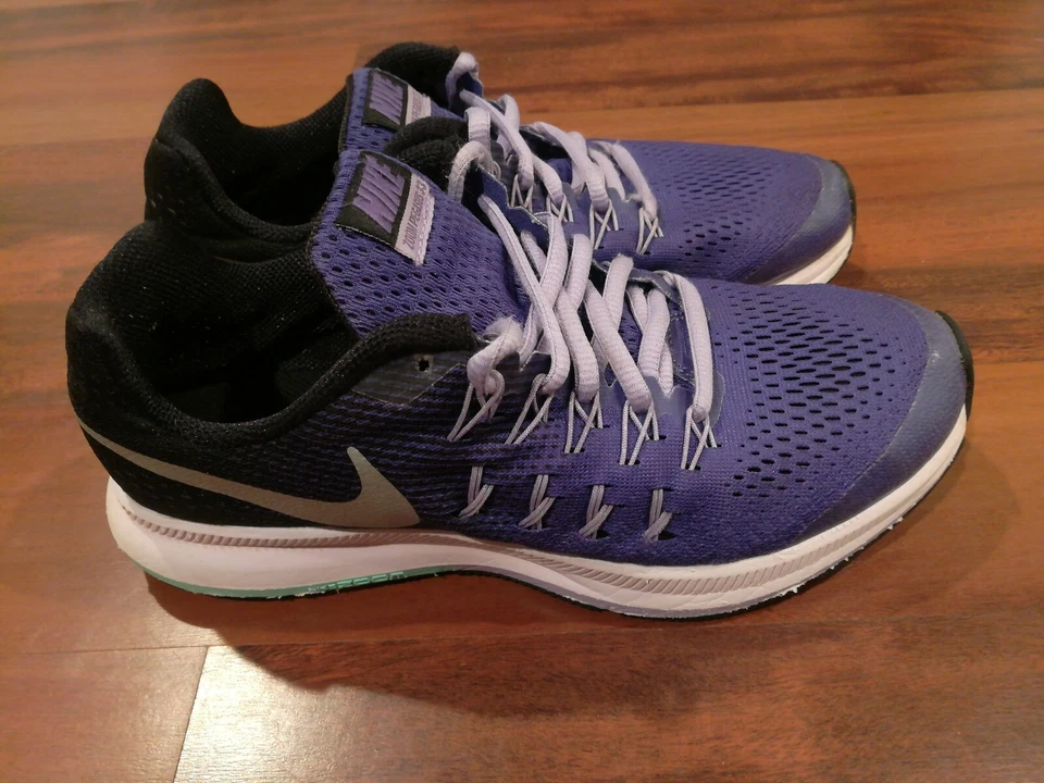 Nike Zoom Pegasus 33 Jóvenes Niñas Zapato para Correr Iris Oscuro Metálico Plateado Talla 6Y  Foto 2 de 4