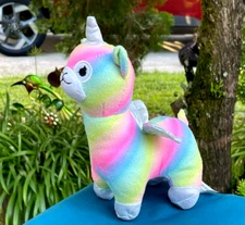 Justice Tween Bo Llamacorn Unicorn Llama Rainbow 7" Plush Stuffed Animal Toy