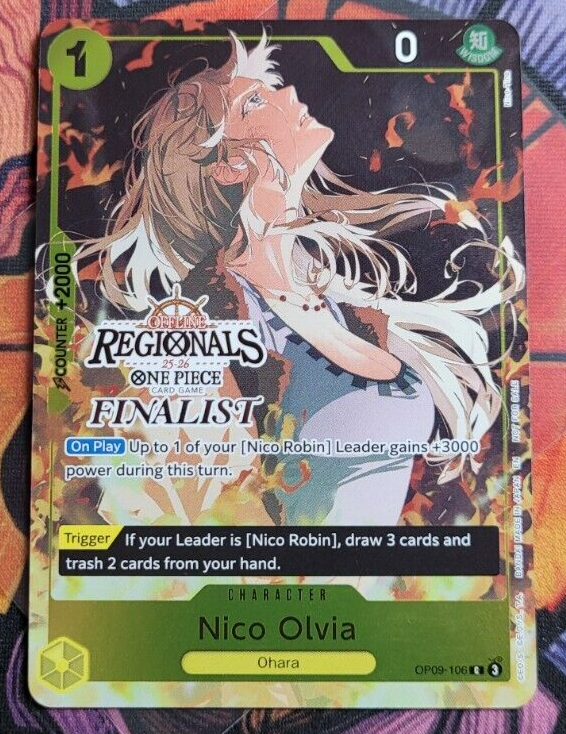 Nico Olvia OP09-106 Offline Regional FINALIST One Piece Promo Card