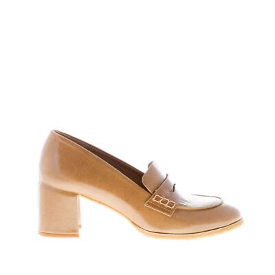 DEL CARLO Damen Schuhe Halbschuh Holly Glänzleder Ulme Beige Maske Para
