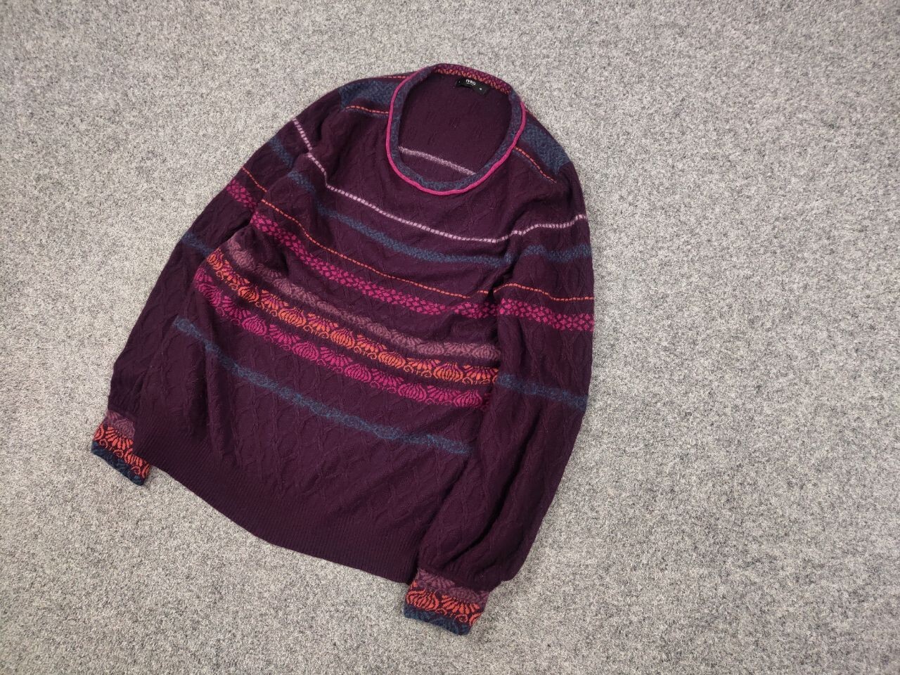 Ivko Structure pullover pattern Wool blackberry S… - image 3