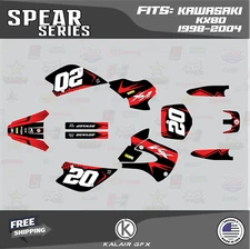 Graphics Kit for KAWASAKI KX 80 (1998-2004) Spear Series - Red