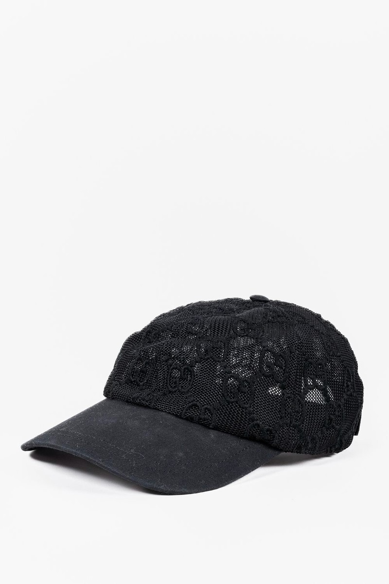Gucci Black GG Embroidered Cotton Lace Baseball Cap | eBay