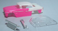 "NEW" A-DASH PINK/WHITE 50'S COUPE AFX KIT CLEAR WINDSHIELD