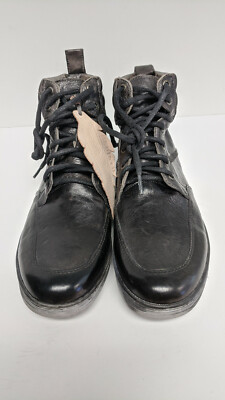 Bed Stu Russel Ankle Boots, Black Leather, Men display picture 1