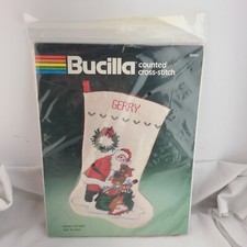 Bucilla 82260 SANTA  s TOY BAG Counted Cross Stitch STOCKING KIT Christmas NEW