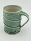 Green 12 oz Swirl Designed Studio Art Pottery Coffee Mug Signed - Holbeiry 25/40 — photo 6