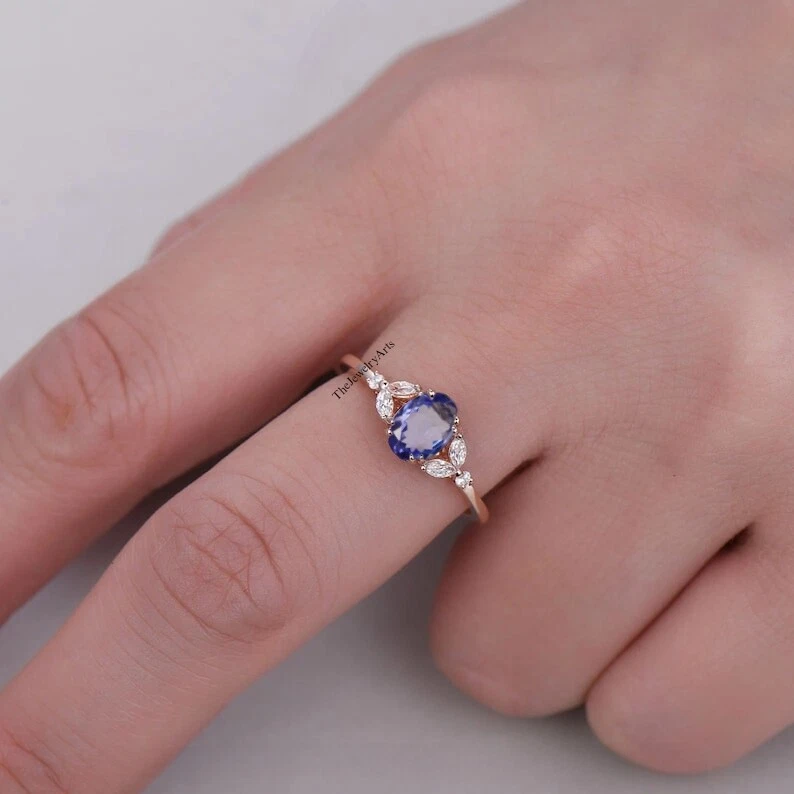 Tanzanite Wedding Ring Natural Blue Tanzanite AAA + Quality Ring, Women Ring - Image 4 of 4