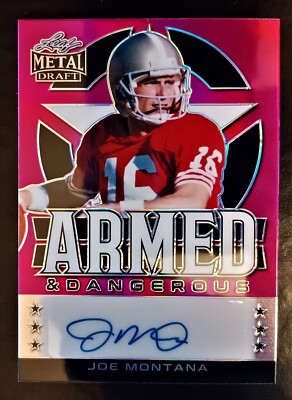 JOE MONTANA-2022 Leaf Armed & Dangerous PINK (#16/20) AUTO/AUTOGRAPH-GEM? 1/1