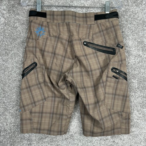 Zoic Cycling Shorts Men S (30x11) Brown Plaid Adjustable Waist Zip Pockets Cargo - 第 6/17 張圖片
