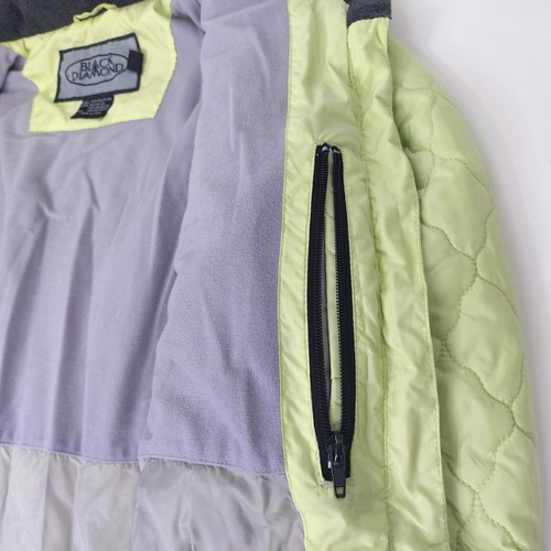 Black Diamond Womens Size M Fleece Lined Quilted Jacket Lime Green Black Accents - Picture 9 of 14