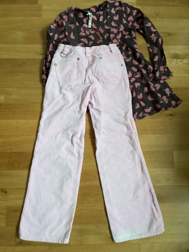 Christian Dior + Pepe Jeans Designer Kombi Gr 116 Samthose & Seidenbluse, Tunika - Bild 6 von 10
