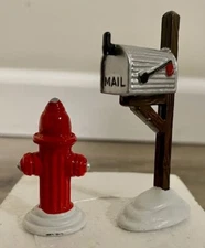 DEPT 56 Snow Village #5132-2 VTG 1980-89 Set of 2 Fire Hydrant and Mail Box