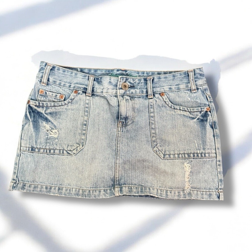 Vintage Mini Skirt denim 90s streetwear rave western 10 y2k-image