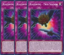 Yugioh - Blackwing Twin Shadow x 3 - 1st Edition NM - Plus Free Holographic Card