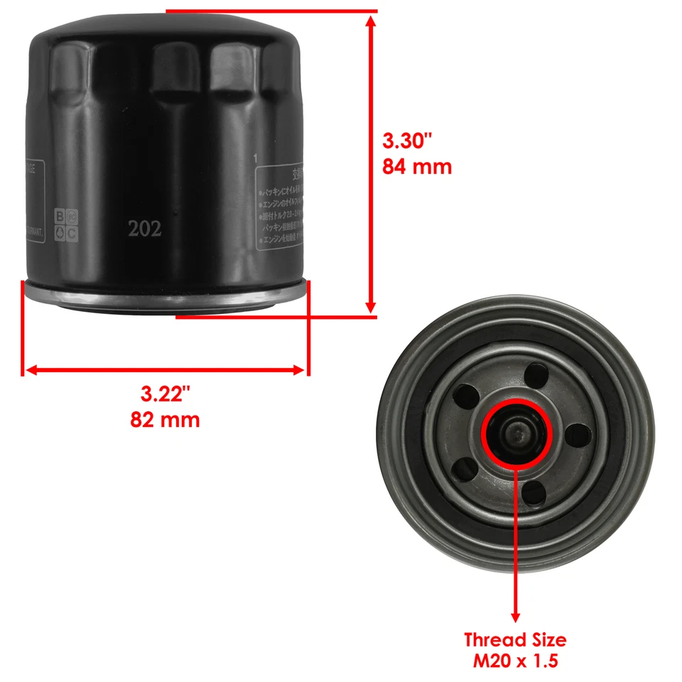 2 Pack Oil Filter for Kawasaki ZX1000 ZX-1000 Ninja ZX-10R Ninja 1000 Abs ZR1000 - Image 2 of 4