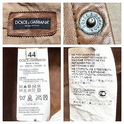 DOLCE & GABBANA ブラック レザーシャツジャケット　サイズ４４ D&G ディーアンドジー/ドルチェアンドガッバーナ レザージャケット 44