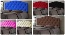 Dewsbury Button Design Headboard in Faux Leather Single D K SK 30 inches Tall
