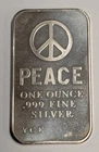 1 oz .999 Silver Vintage Art Bar ~ YCE Peace Design ~ Blank Reverse