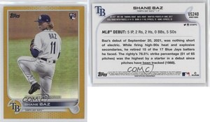 2022 Topps Update Rookie Debut Gold Foil Shane Baz #US240 Rookie RC