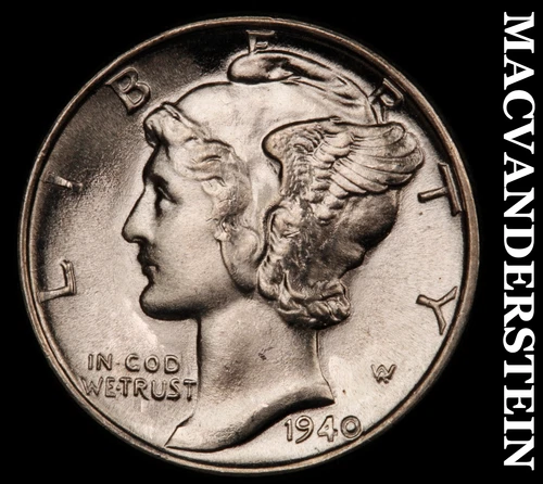 1940 Silver Mercury Dime-Choice Gem BU ++++Lustrous No Reserve #i3861