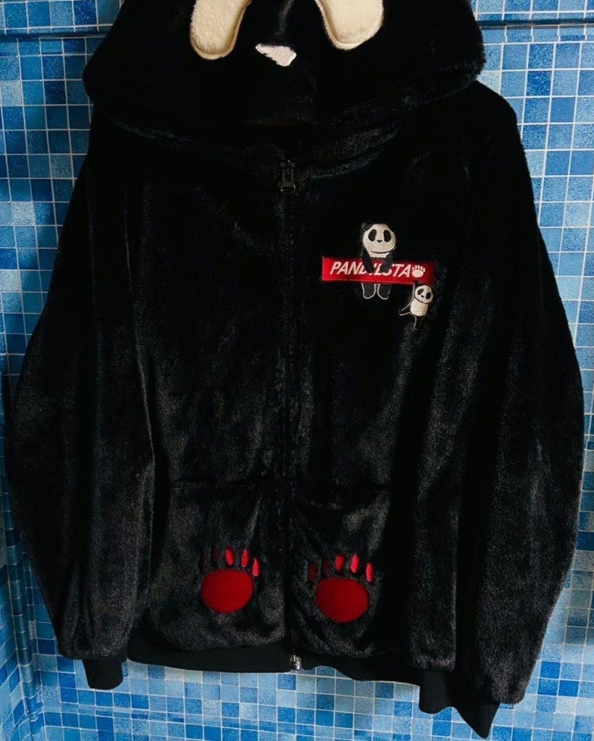 HIPANDA Official Zip Hoodie L Size Black and white Panda Ears G