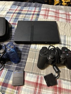 Sony PlayStation 2 Slim NTSC U/C Console Bundle with Controllers & 22 Games