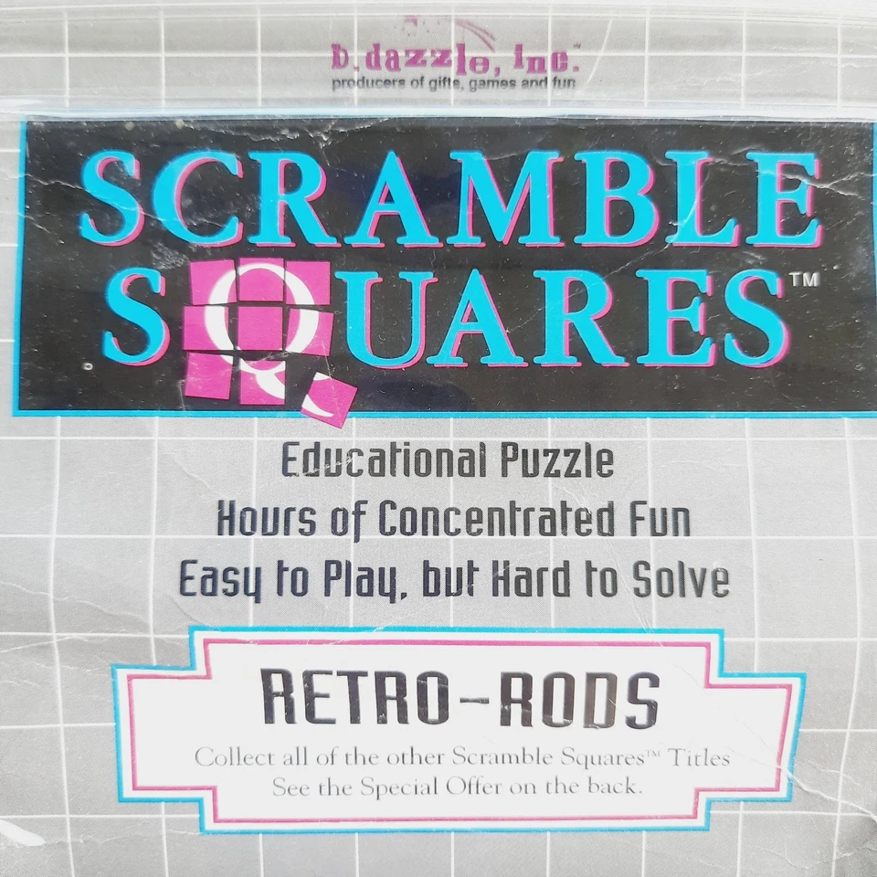 1994 Scramble Squares RETRO RODS Cars Puzzle Gift NEW!  - Image 2 of 4