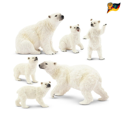 TOYMANY Eisbär Spielzeug 6 Stück Realistisch PVC Kunststoff Familie