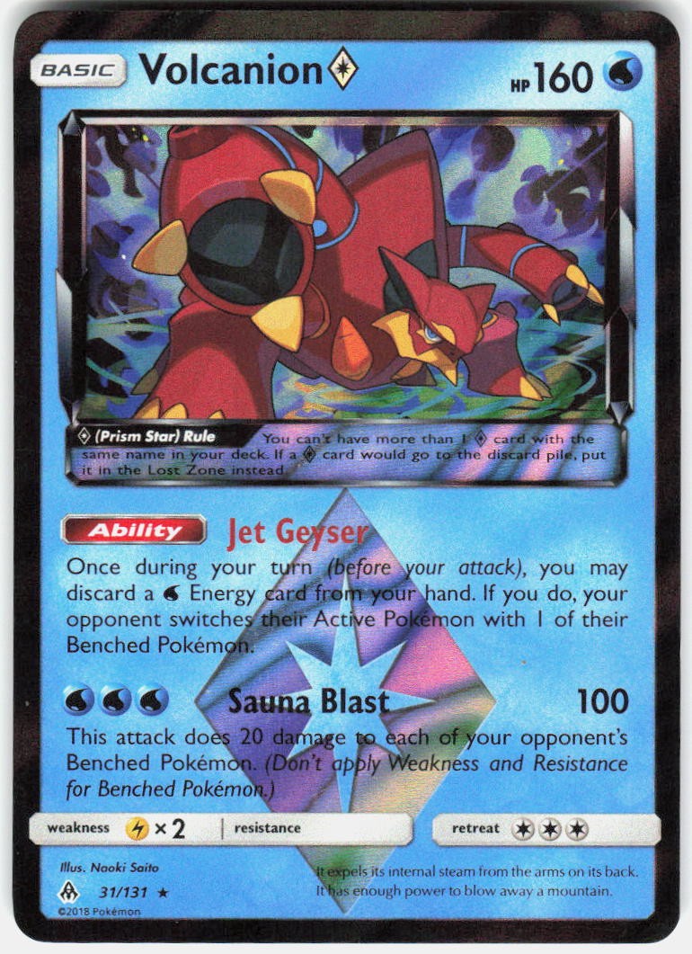 Volcanion ◇ 31/131 Prism Star Rare Forbidden Light Pokemon Holo Near Mint PKM141