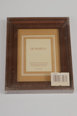 LEONARDO Holz Bilderrahmen 10,5x15 cm Dunkelbraun Foto Rahmen Passepartout NEU