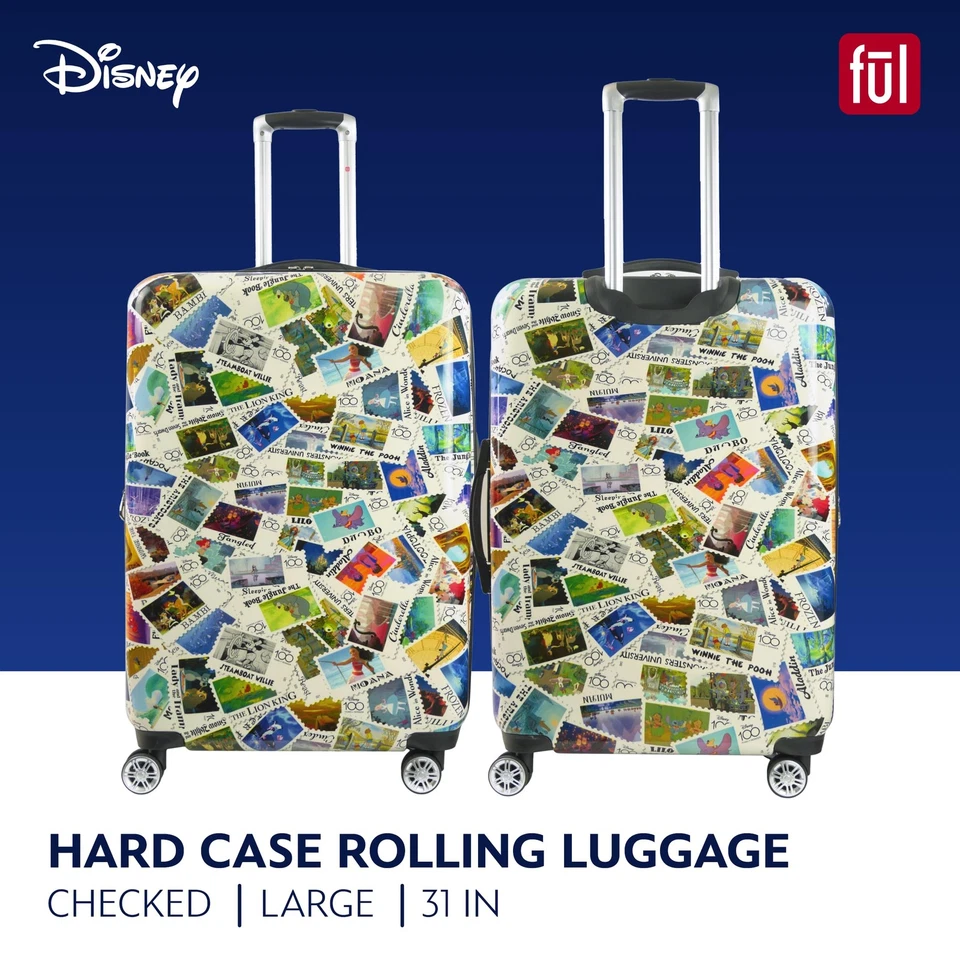 Equipaje con ruedas Disney de 30 pulgadas, maleta rígida con estampillas de Disney... Foto 2 de 4